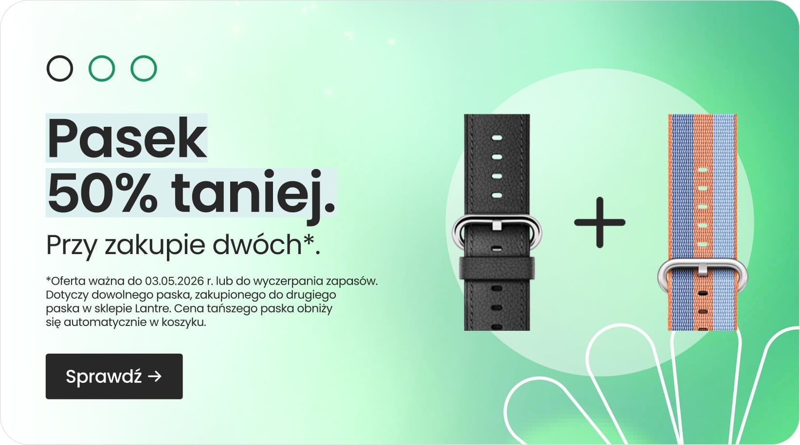 Pasek 50% taniej przy zakupie dwóch